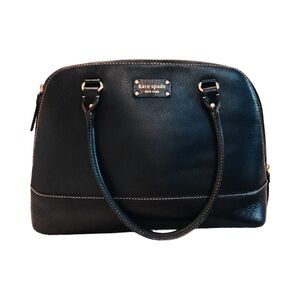 Kate Spade NY Black Satchel Dr. Style Bag Zipper Top Closure Shoulder Straps